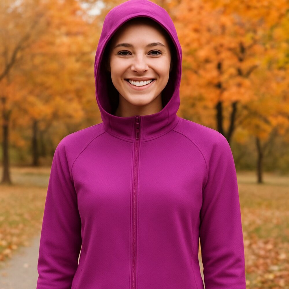 Under Armour Women’s Fitted Full Zip Hoodie Jacket Pink Athleisure Activewear M